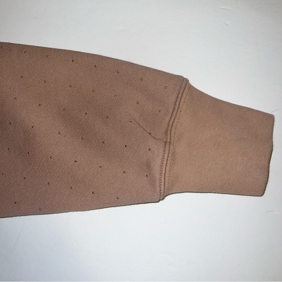 A.L.C. Women’s Embellished Crew Neck Sweatshirt Light Brown Sz S - Picture 9 of 13